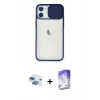 MARSİLYAN™- iPhone 11 Kılıf Vadi Çizgi - Siyah Bilvis 5in1 3D Magic Cam Ekran Koruyucu + Gökkuşağı Pers Alüminyum Kamera Lens