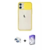 MARSİLYAN™- iPhone 11 Kılıf Vadi Çizgi - Siyah Bilvis 5in1 3D Magic Cam Ekran Koruyucu + Gökkuşağı Pers Alüminyum Kamera Lens