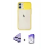 MARSİLYAN™- iPhone 11 Kılıf Vadi Çizgi - Siyah Bilvis 5in1 3D Magic Cam Ekran Koruyucu + Raze Metal Kamera Lens - MR