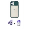 MARSİLYAN™- iPhone 11 Kılıf Vadi Çizgi - Siyah Bilvis 5in1 3D Magic Cam Ekran Koruyucu + Raze Metal Kamera Lens - MR