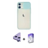 MARSİLYAN™- iPhone 11 Kılıf Vadi Çizgi - Siyah Bilvis 5in1 3D Magic Cam Ekran Koruyucu + Raze Metal Kamera Lens - MR