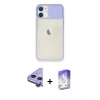 MARSİLYAN™- iPhone 11 Kılıf Vadi Çizgi - Siyah Bilvis 5in1 3D Magic Cam Ekran Koruyucu + Raze Metal Kamera Lens - MR