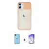 MARSİLYAN™- iPhone 11 Kılıf Vadi Çizgi - Siyah Bilvis 5in1 3D Magic Cam Ekran Koruyucu + Neon Fosforlu Kamera Lens - YL