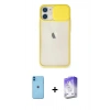MARSİLYAN™- iPhone 11 Kılıf Vadi Çizgi - Siyah Bilvis 5in1 3D Magic Cam Ekran Koruyucu + Neon Fosforlu Kamera Lens - MI