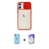 MARSİLYAN™- iPhone 11 Kılıf Vadi Çizgi - Siyah Bilvis 5in1 3D Magic Cam Ekran Koruyucu + Neon Fosforlu Kamera Lens - YL
