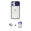MARSİLYAN™- iPhone 11 Kılıf Vadi Çizgi - Siyah Bilvis 5in1 3D Magic Cam Ekran Koruyucu + Pers Alüminyum Kamera Lens - LT