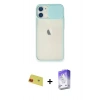 MARSİLYAN™- iPhone 11 Kılıf Vadi Çizgi - Siyah Bilvis 5in1 3D Magic Cam Ekran Koruyucu + Rainbow Kamera Lens Koruma Cam - KI