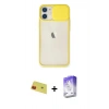 MARSİLYAN™- iPhone 11 Kılıf Vadi Çizgi - Siyah Bilvis 5in1 3D Magic Cam Ekran Koruyucu + Rainbow Kamera Lens Koruma Cam - KI