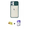MARSİLYAN™- iPhone 11 Kılıf Vadi Çizgi - Siyah Bilvis 5in1 3D Magic Cam Ekran Koruyucu + Rainbow Kamera Lens Koruma Cam - KI