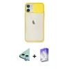 MARSİLYAN™- iPhone 11 Kılıf Vadi Çizgi - Siyah Bilvis 5in1 3D Magic Cam Ekran Koruyucu + Raze Metal Kamera Lens - MI