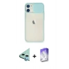 MARSİLYAN™- iPhone 11 Kılıf Vadi Çizgi - Siyah Bilvis 5in1 3D Magic Cam Ekran Koruyucu + Raze Metal Kamera Lens - MI