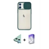 MARSİLYAN™- iPhone 11 Kılıf Vadi Çizgi - Siyah Bilvis 5in1 3D Magic Cam Ekran Koruyucu + Raze Metal Kamera Lens - MI