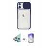 MARSİLYAN™- iPhone 11 Kılıf Vadi Çizgi - Siyah Bilvis 5in1 3D Magic Cam Ekran Koruyucu + Raze Metal Kamera Lens - MI