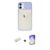 MARSİLYAN™- iPhone 11 Kılıf Vadi Çizgi - Siyah Bilvis 5in1 3D Magic Cam Ekran Koruyucu + Renkli Kamera Lens Koruma Cam - SI