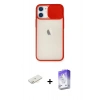 MARSİLYAN™- iPhone 11 Kılıf Vadi Çizgi - Siyah Bilvis 5in1 3D Magic Cam Ekran Koruyucu + Renkli Kamera Lens Koruma Cam - SI