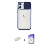 MARSİLYAN™- iPhone 11 Kılıf Vadi Çizgi - Siyah Bilvis 5in1 3D Magic Cam Ekran Koruyucu + Renkli Kamera Lens Koruma Cam - SI