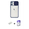 MARSİLYAN™- iPhone 11 Kılıf Vadi Çizgi - Siyah Bilvis 5in1 3D Magic Cam Ekran Koruyucu + Renkli Kamera Lens Koruma Cam - SI