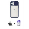MARSİLYAN™- iPhone 11 Kılıf Vadi Çizgi - Siyah Bilvis 5in1 3D Magic Cam Ekran Koruyucu + Kamera Lens Koruma Cam - SF