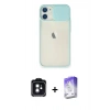 MARSİLYAN™- iPhone 11 Kılıf Vadi Çizgi - Siyah Bilvis 5in1 3D Magic Cam Ekran Koruyucu + PVD Metal Kamera Lens - SH