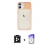 MARSİLYAN™- iPhone 11 Kılıf Vadi Çizgi - Siyah Bilvis 5in1 3D Magic Cam Ekran Koruyucu + PVD Metal Kamera Lens - SH