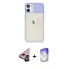 MARSİLYAN™- iPhone 11 Kılıf Vadi Çizgi - Siyah Bilvis 5in1 3D Magic Cam Ekran Koruyucu + Raze Metal Kamera Lens - SH
