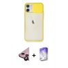 MARSİLYAN™- iPhone 11 Kılıf Vadi Çizgi - Siyah Bilvis 5in1 3D Magic Cam Ekran Koruyucu + Raze Metal Kamera Lens - SH