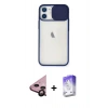MARSİLYAN™- iPhone 11 Kılıf Vadi Çizgi - Siyah Bilvis 5in1 3D Magic Cam Ekran Koruyucu + Raze Metal Kamera Lens - SH