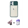 MARSİLYAN™- iPhone 11 Kılıf Vadi Çizgi - Siyah Bilvis 5in1 3D Magic Cam Ekran Koruyucu + Raze Metal Kamera Lens - SH
