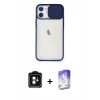 MARSİLYAN™- iPhone 11 Kılıf Vadi Çizgi - Siyah Bilvis 5in1 3D Magic Cam Ekran Koruyucu + PVD Metal Kamera Lens - YL