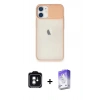 MARSİLYAN™- iPhone 11 Kılıf Vadi Çizgi - Siyah Bilvis 5in1 3D Magic Cam Ekran Koruyucu + PVD Metal Kamera Lens - YL