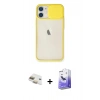 MARSİLYAN™- iPhone 11 Kılıf Vadi Çizgi - Siyah Bilvis 5in1 5D Magic Hayalet Cam Ekran Koruyucu + Pers Alüminyum Kamera Lens - GD