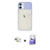 MARSİLYAN™- iPhone 11 Kılıf Vadi Çizgi - Siyah Bilvis 5in1 5D Magic Hayalet Cam Ekran Koruyucu + Pers Alüminyum Kamera Lens - GD