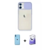 MARSİLYAN™- iPhone 11 Kılıf Vadi Çizgi - Siyah Bilvis 5in1 5D Magic Hayalet Cam Ekran Koruyucu + Neon Fosforlu Kamera Lens - MI