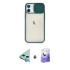 MARSİLYAN™- iPhone 11 Kılıf Vadi Çizgi - Siyah Bilvis 5in1 5D Magic Hayalet Cam Ekran Koruyucu + Raze Metal Kamera Lens - MI