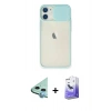 MARSİLYAN™- iPhone 11 Kılıf Vadi Çizgi - Siyah Bilvis 5in1 5D Magic Hayalet Cam Ekran Koruyucu + Raze Metal Kamera Lens - MI