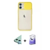 MARSİLYAN™- iPhone 11 Kılıf Vadi Çizgi - Siyah Bilvis 5in1 5D Magic Hayalet Cam Ekran Koruyucu + Raze Metal Kamera Lens - MI