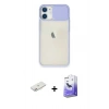 MARSİLYAN™- iPhone 11 Kılıf Vadi Çizgi - Siyah Bilvis 5in1 5D Magic Hayalet Cam Ekran Koruyucu + Renkli Kamera Lens Koruma Cam - PE