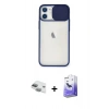 MARSİLYAN™- iPhone 11 Kılıf Vadi Çizgi - Siyah Bilvis 5in1 5D Magic Hayalet Cam Ekran Koruyucu + Pers Alüminyum Kamera Lens - YL