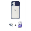 MARSİLYAN™- iPhone 11 Kılıf Vadi Çizgi - Siyah Bilvis 5in1 5D Magic Hayalet Cam Ekran Koruyucu + Pers Alüminyum Kamera Lens - GI