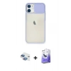 MARSİLYAN™- iPhone 11 Kılıf Vadi Çizgi - Siyah Bilvis 5in1 5D Magic Hayalet Cam Ekran Koruyucu + Pers Alüminyum Kamera Lens - GI