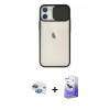 MARSİLYAN™- iPhone 11 Kılıf Vadi Çizgi - Siyah Bilvis 5in1 5D Magic Hayalet Cam Ekran Koruyucu + Pers Alüminyum Kamera Lens - GI