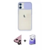 MARSİLYAN™- iPhone 11 Kılıf Vadi Çizgi - Siyah Bilvis 5in1 5D Magic Hayalet Cam Ekran Koruyucu + Raze Metal Kamera Lens - SH