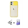 MARSİLYAN™- iPhone 11 Kılıf Vadi Çizgi - Siyah Bilvis 5in1 5D Magic Hayalet Cam Ekran Koruyucu + Raze Metal Kamera Lens - GS