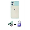 MARSİLYAN™- iPhone 11 Kılıf Vadi Çizgi - Siyah Bilvis 5in1 5D Magic Hayalet Cam Ekran Koruyucu + Raze Metal Kamera Lens - KI