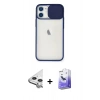 MARSİLYAN™- iPhone 11 Kılıf Vadi Çizgi - Siyah Bilvis 5in1 5D Magic Hayalet Cam Ekran Koruyucu + Raze Metal Kamera Lens - GS