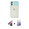 MARSİLYAN™- iPhone 11 Kılıf Vadi Çizgi - Siyah Bilvis 5in1 5D Magic Hayalet Cam Ekran Koruyucu + Raze Metal Kamera Lens - SH