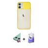 MARSİLYAN™- iPhone 11 Kılıf Vadi Çizgi - Siyah Bilvis 5in1 5D Magic Hayalet Cam Ekran Koruyucu + Raze Metal Kamera Lens - KI
