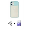 MARSİLYAN™- iPhone 11 Kılıf Vadi Çizgi - Siyah Bilvis 5in1 5D Magic Hayalet Cam Ekran Koruyucu + Raze Metal Kamera Lens - GS