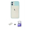 MARSİLYAN™- iPhone 11 Kılıf Vadi Çizgi - Siyah Bilvis 5in1 5D Magic Hayalet Cam Ekran Koruyucu + Renkli Kamera Lens Koruma Cam - SI