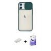 MARSİLYAN™- iPhone 11 Kılıf Vadi Çizgi - Siyah Bilvis 5in1 5D Magic Hayalet Cam Ekran Koruyucu + Renkli Kamera Lens Koruma Cam - SI
